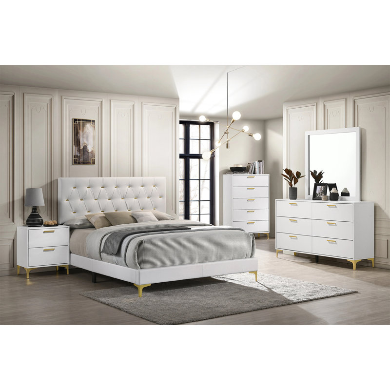 Lonisha Upholstered Faux Leather Standard Bed, California King