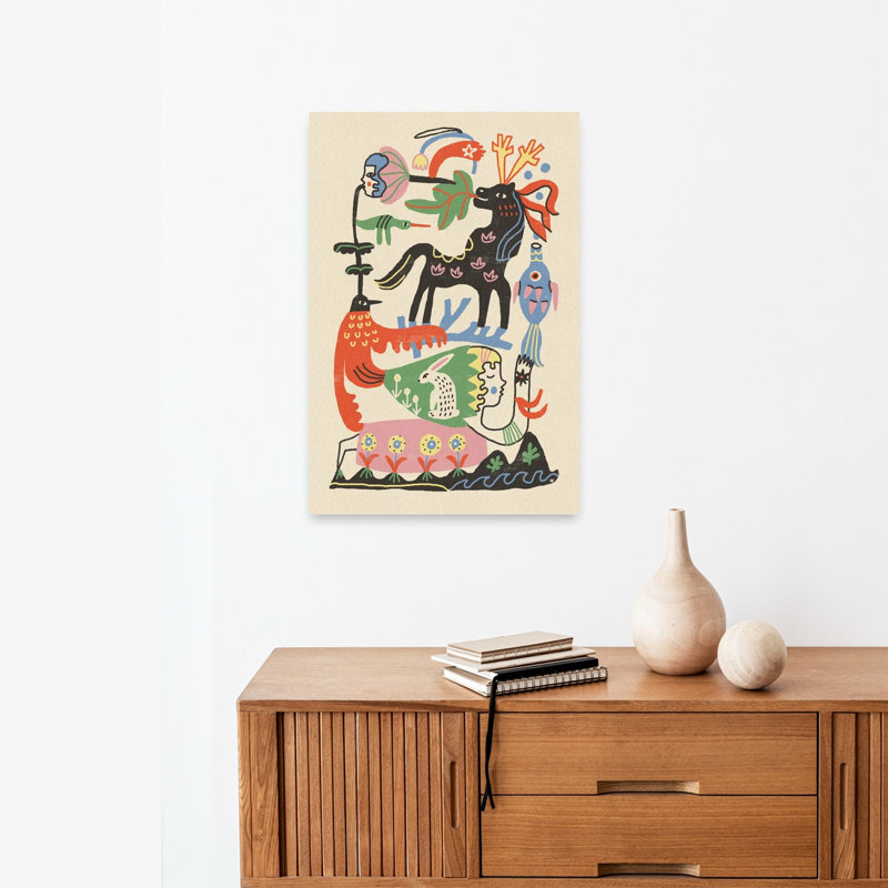 Impression d'art mural enchanté «Folk Art», H 24 po x l 16 po