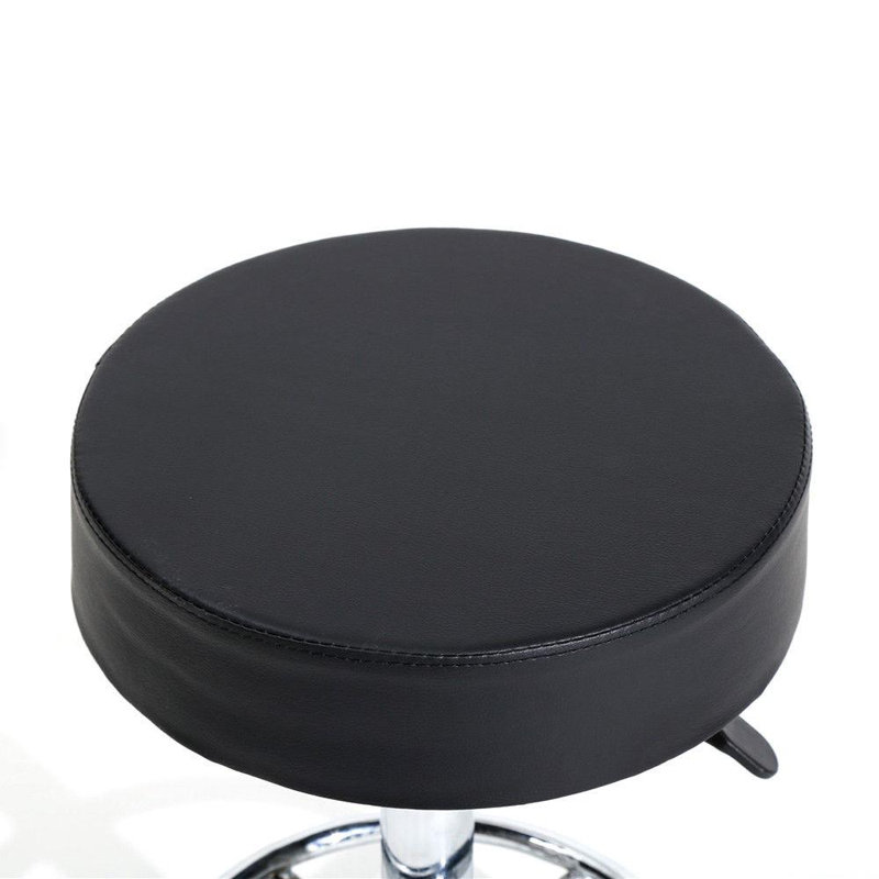 Adjustable Height Ergonomic Lab Stool with Wheels, Black