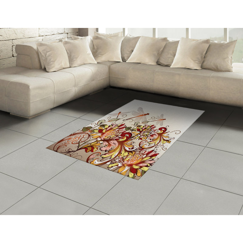 Spring High Density Long Fiber Poly Threads Decorative Area Rug Carpet, Rectangle 4' x 5'8"