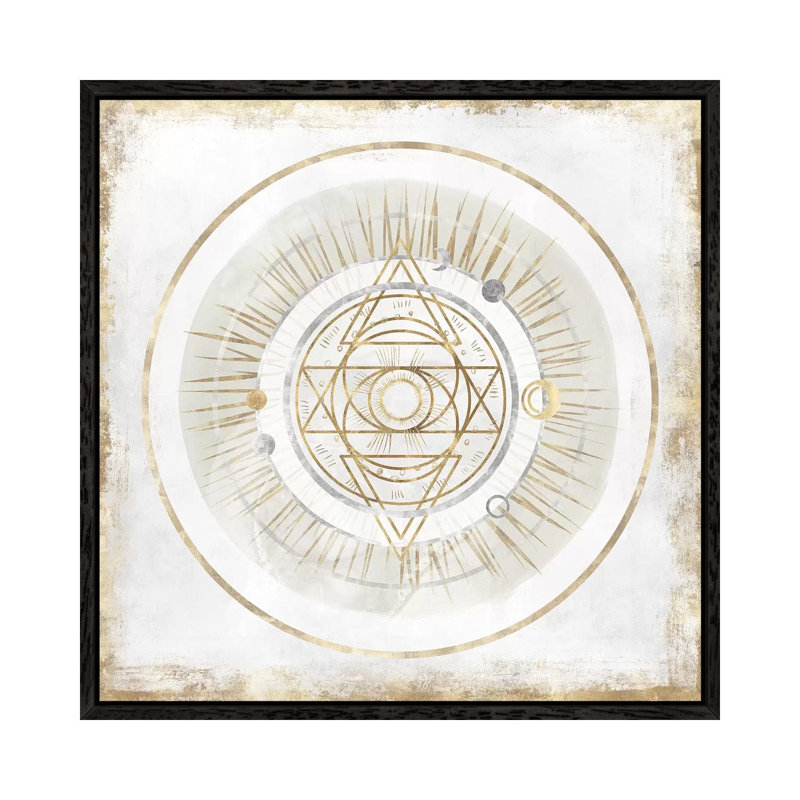 Golden Galaxy III by Isabelle Z - Print on Canvas, Black Framed, 45.72 cm H x 45.72 cm W