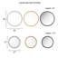 Miroir rond perlé de 36 po de style moderne avec cadre métallique argenté antique pour un look-921242923