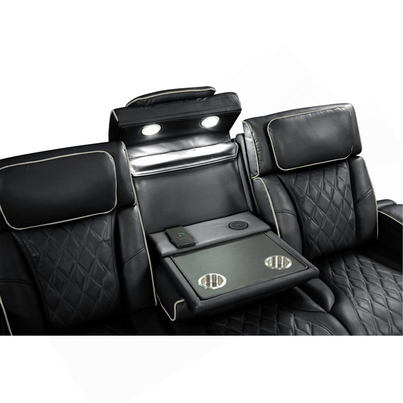 Ensemble de salon inclinable 2 pièces Fortuner, Noir