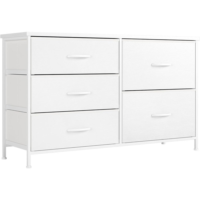 White Dresser For Bedroom With 5 Drawers