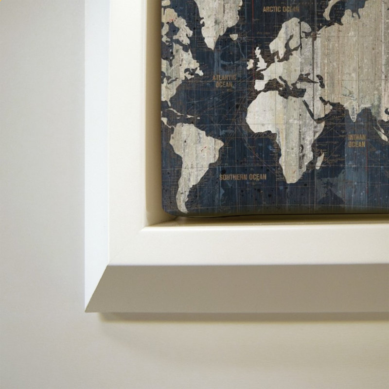 «Old World Map Blue» par Wild Apple Portfolio - impression sur toile, H 28 po x l 28 po, Blanc