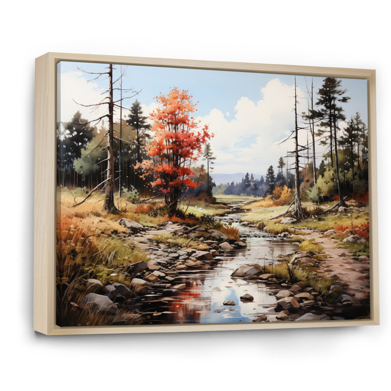 " Forest Adirondack Mountains ", H 16 po x l 32 po x P 1 po, Cadre naturel flottant