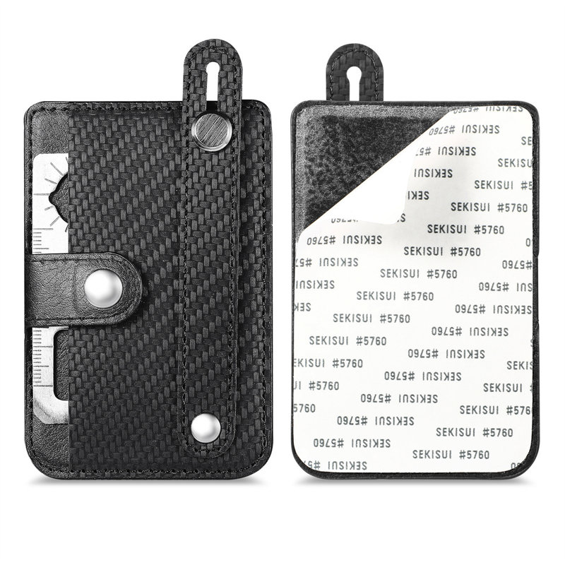 Porte-cartes de téléphone adhésif multifonctionnel, étui pour carte de téléphone portable, housse de carte, carte multiple, fermeture à glissière, étui pour carte d'autocollant à main