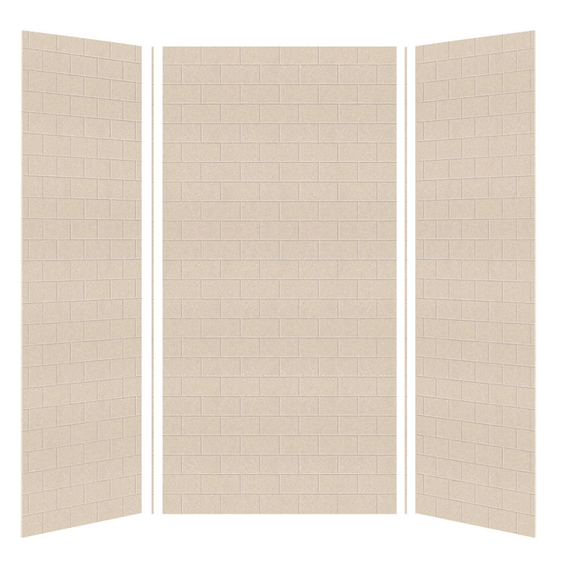 SaraMar 48'' W 36'' D 96'' H Glue Up Solid Surface Wall, Cashew, 72" H x 36" W x 36" D