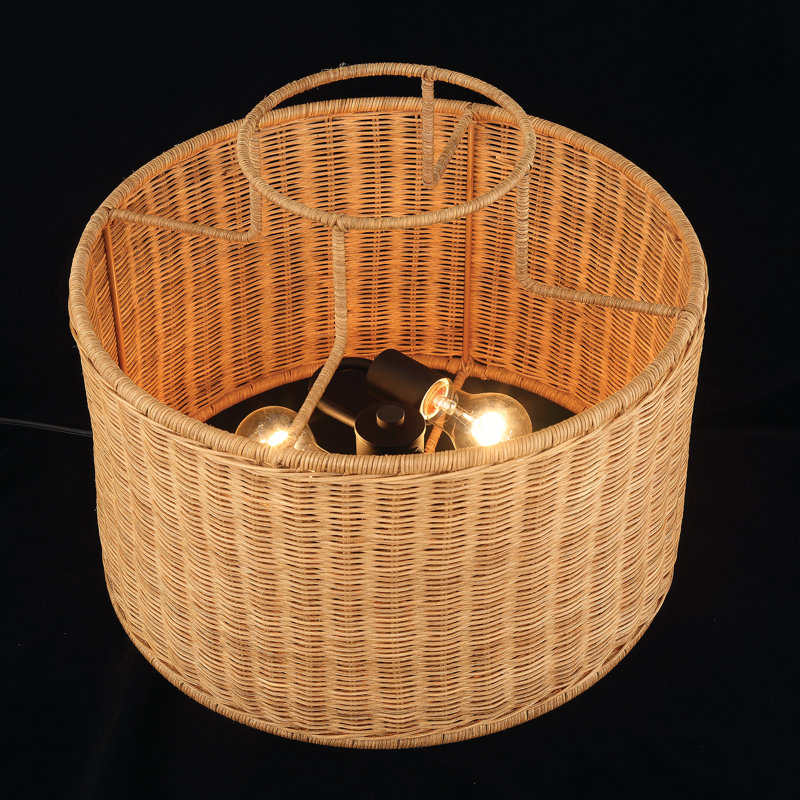 2-Light Rattan table lamp