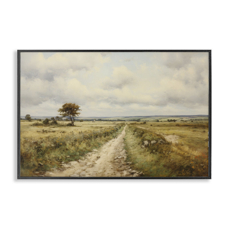 Art de giclée sur une ferme de campagne par Petal Prints Design, Giclée encadrée noir minuit, H 20 po x l 30 po