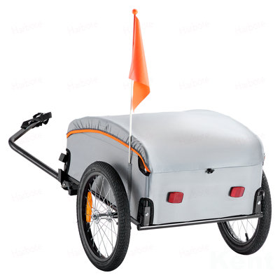 Remorque de chargement de vélo, capacité de charge de 100 lb, chariot de chariot à vélo robuste, rangement compact pliable avec attelage universel, housse imperméable, roues de 16 po, réflecteurs de sécurité, convient aux roues de vélo de 22 à 2