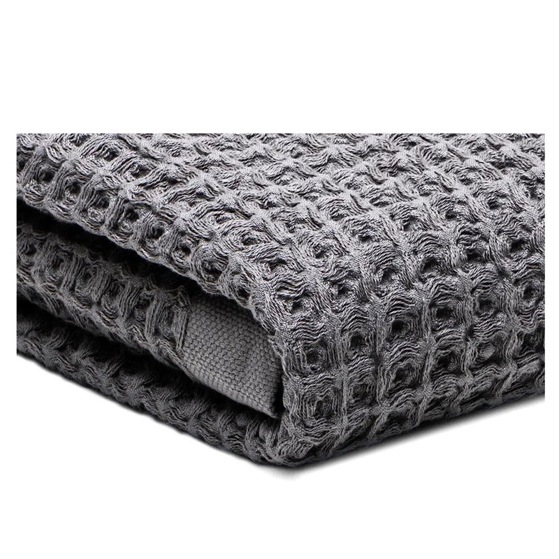 Serviette de bain en mélange de coton Dyma, Gris