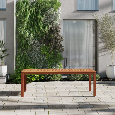 Alyisa Rectangular Eucalyptus Outdoor Dining Table