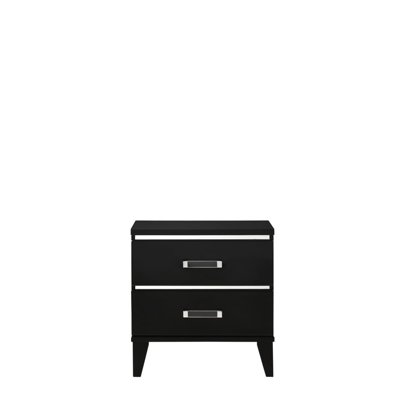 Table de chevet noire avec rangement fonctionnel - Conforme aux exigences de la chambre à coucher 2 pour un rangement pratique