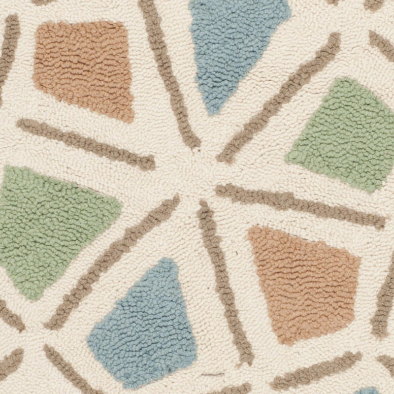 Atilia Hand Hooked Cotton Pile Geometric Rug, Rectangle 5'6" x 8'6"