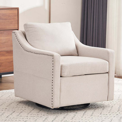 Fauteuil d'appoint pivotant en tissu Elacqua