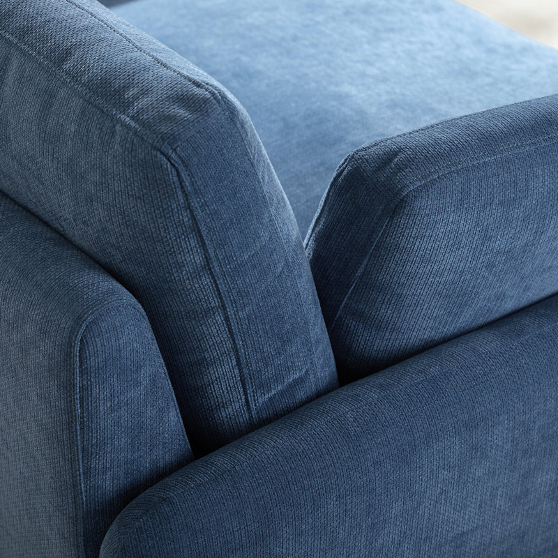 Canapé simple en chenille avec coussin, Bleu