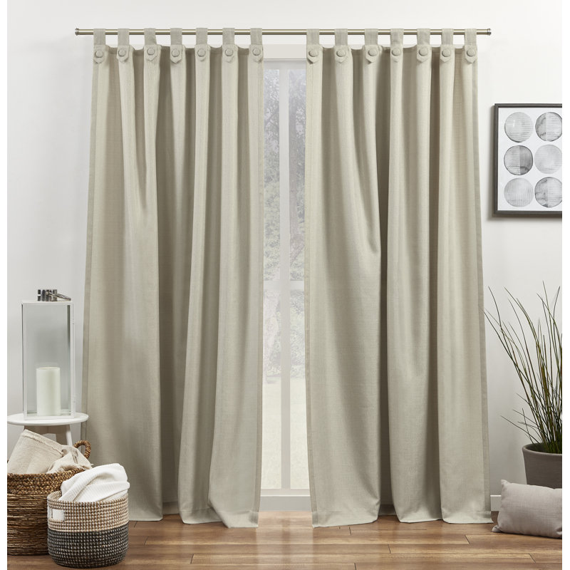 Rideaux/voilages semi-transparents en polyester Jianyu, l 54" x L 84", Beige