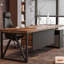 Bureau de direction en L en bois massif brun avec tiroirs-1852811674-1852811668
