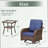3 Pieces Outdoor Furniture Set, Outdoor Swivel Gliders Rocker, Wicker Patio Bistro Set With Side Tablerd For Porch Deck Backyard, Blue-1587898431