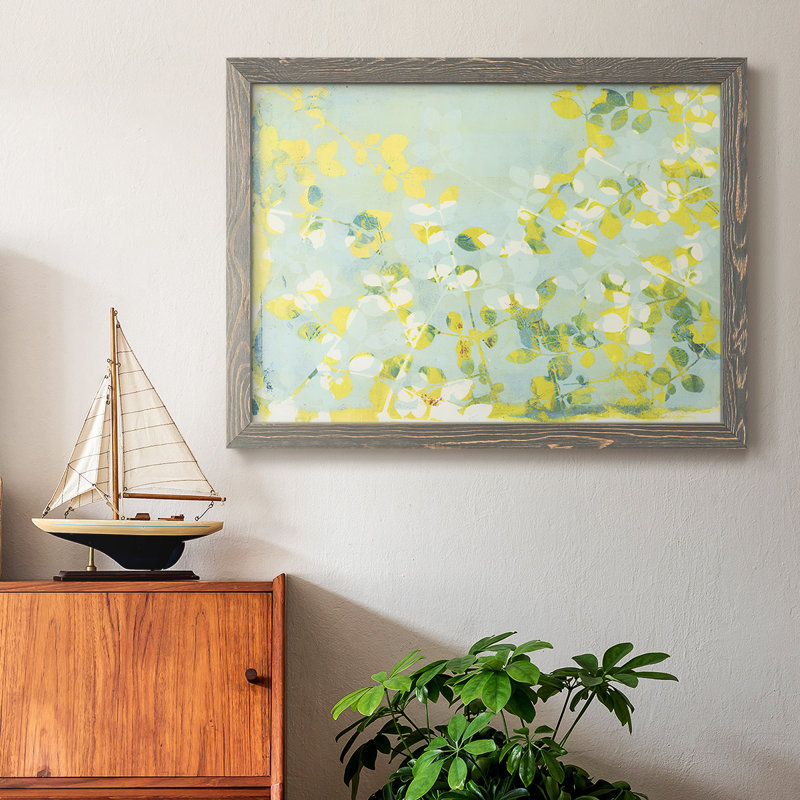 Lumière verte encadrée sur toile, H 26 po x l 38 po x P 1,5 po, Gris