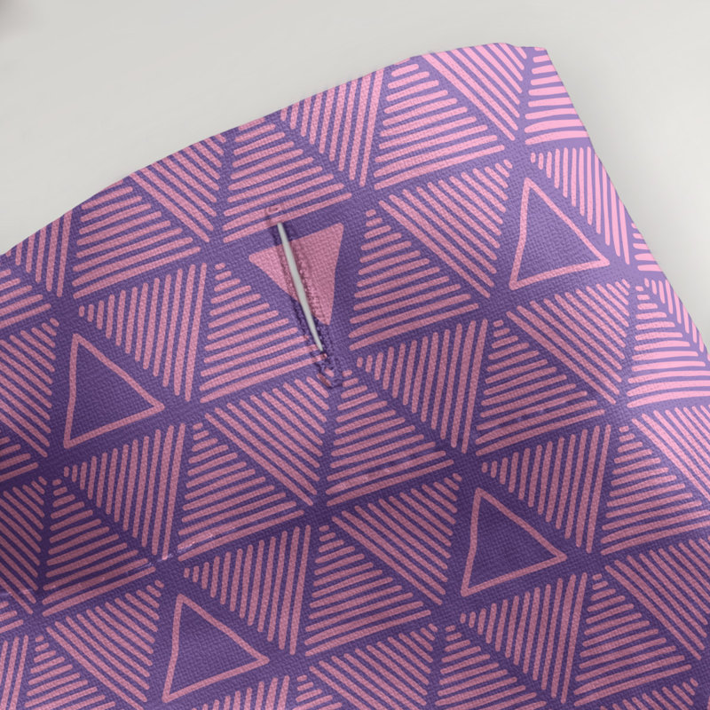 Rideau de douche simple à triangles à main classique Patricia Geoffrey, Mauve / Rose, Yes