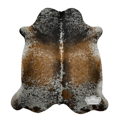 Medium 5 × 7 ft Multicolor Speckled Cowhide Rug - 100% Genuine Leather - Natural Luxury Boho-Chic Accent