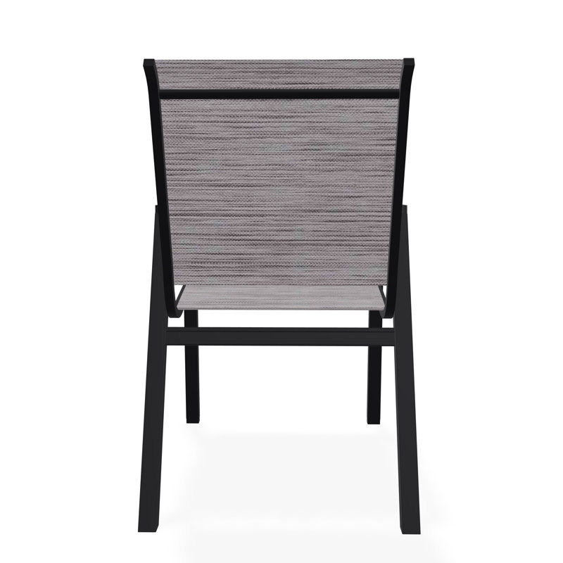 Bazza Outdoor Dining Chair, Fossil, Black