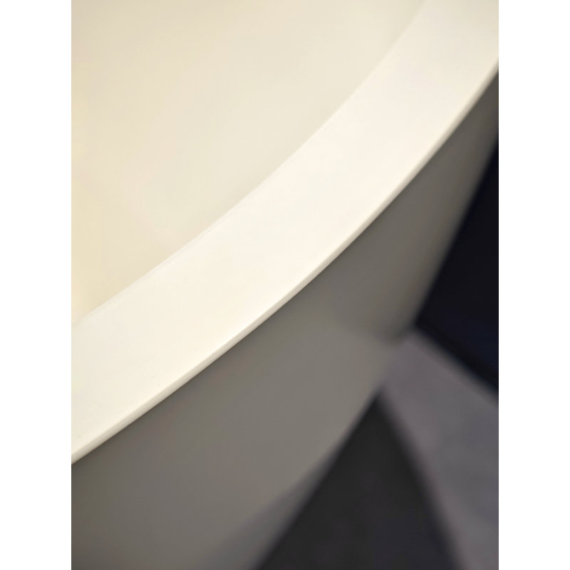 Forma 65'' Freestanding Bathtub Solid Surface Stone Resin Soaking Tub, Creamy