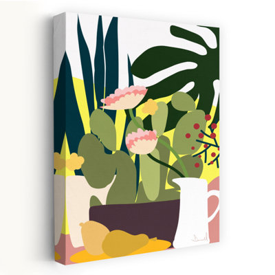 Art contemporain contemporain contemporain abstrait fleur de cactus