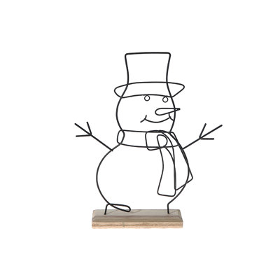 Support de bonhomme de neige en fil métallique