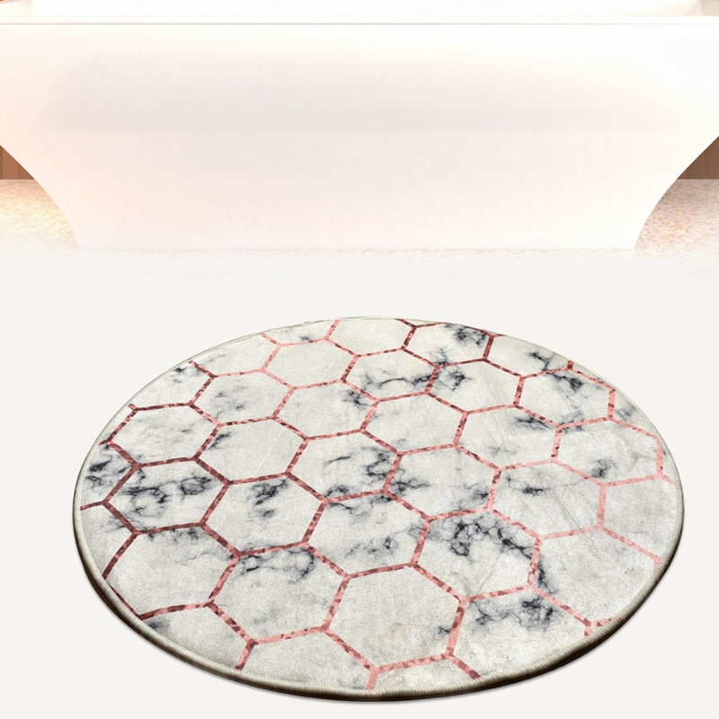 Premium Bathmat, 39.4-Inch Diameter, 100% Polyester, Antiallergic, Dust & Stain Repellent, Non-Slip Underside | Machine Washable at 86°F, 700 GSM | Soft & Durable for Bathroom Safety and Comfort