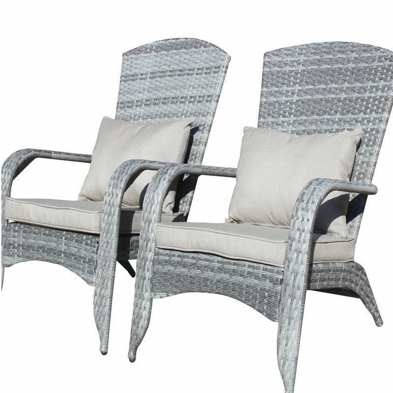Chaise de patio avec coussins (coussin gris)