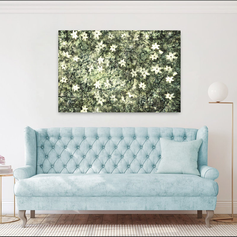 Fleurs de forêt abstraites, art contemporain mural, forêt de rêve rêveuse, H 40 po x l 60 po