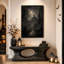 Art mural sur toile gothique Haunted Mansion and Graveyard Under Full Halloween-661462579
