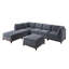 Repose-pieds modulaire en tissu de chenille cendré 1pc