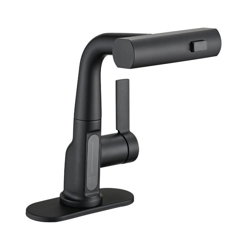 Waterfall-style Kitchen/bathroom Faucet With Pull-down Shower Head, Single Handle And 360° Rotating Stainless Steel Single Hole Or 3-hole Kitchen Sink/bathroom Faucet.