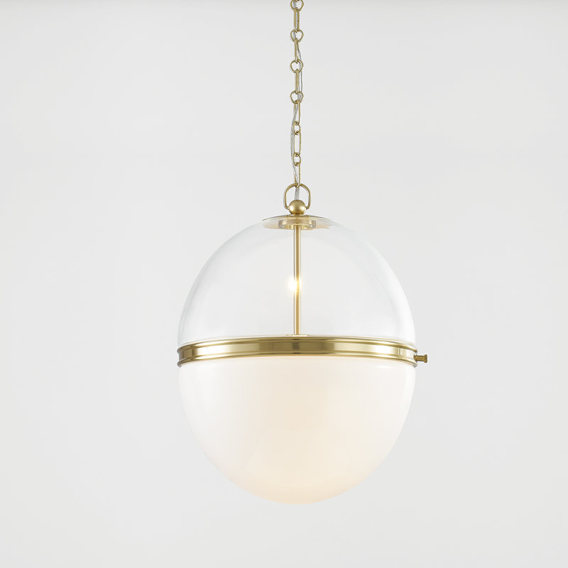 Donnell 1 Light Pendant, 21.25" H x 17.5" W x 17.5" D, Aged Brass