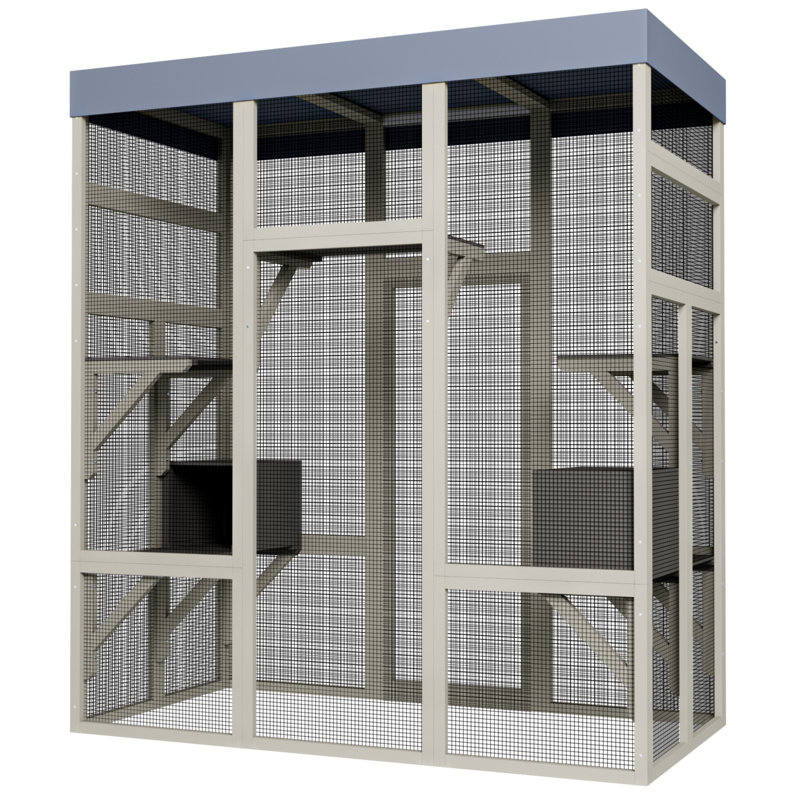 Cage pour chat en bois pour animaux de compagnie