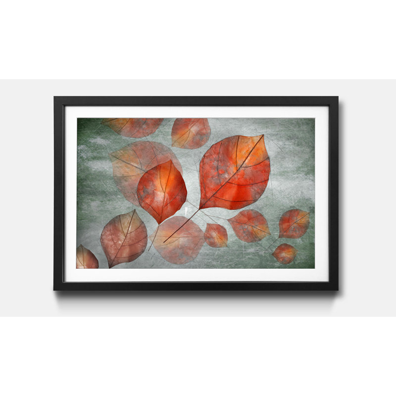Streetart Flying Leaves - Single Picture Frame Print, 64cm H x 84cm W x 2.2cm D
