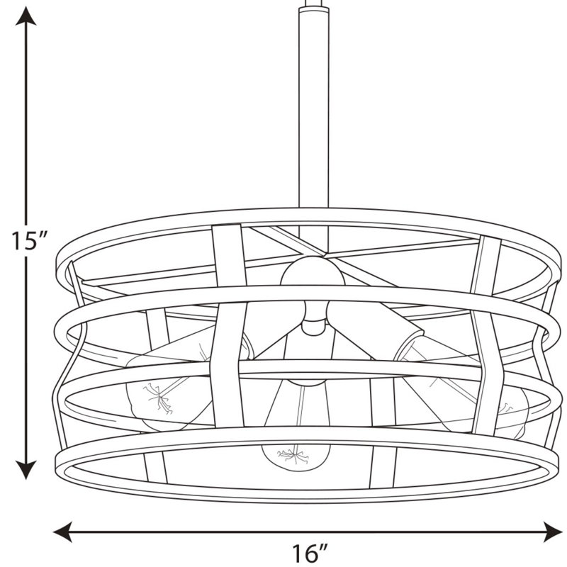 Luminaire suspendu tambour 3 lumières Pattie