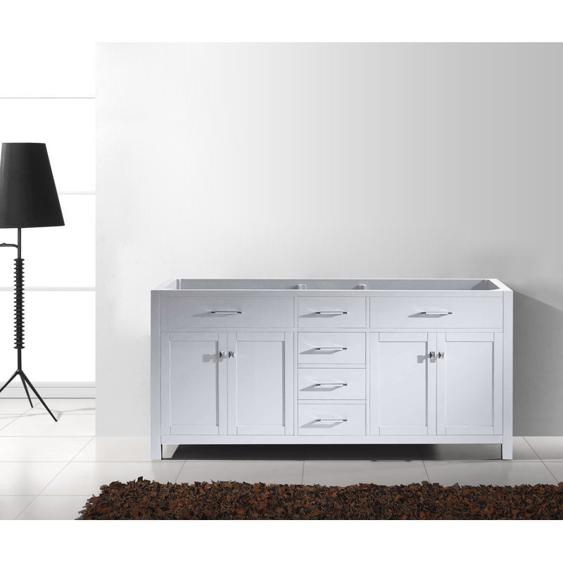 Slagelse 72" Double Bathroom Vanity Base Only, White