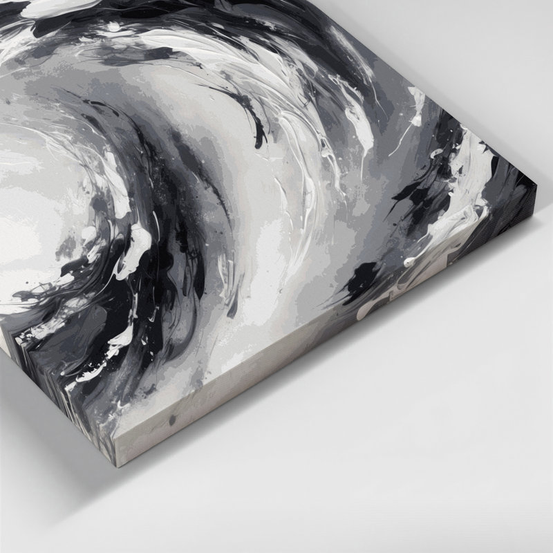 «Lyrical Abstraction 43», art mural sur toile grise, H 12 po x l 12 po