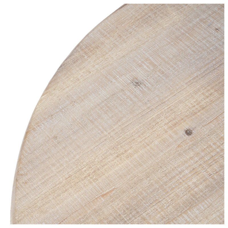 Table basse décorative, table à piédestal antique, plateau en bois massif avec base MGO pour le salon