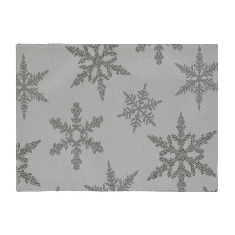 Nappe de Noël géométrique Almanza, Argent, L 84 po x l 60 po