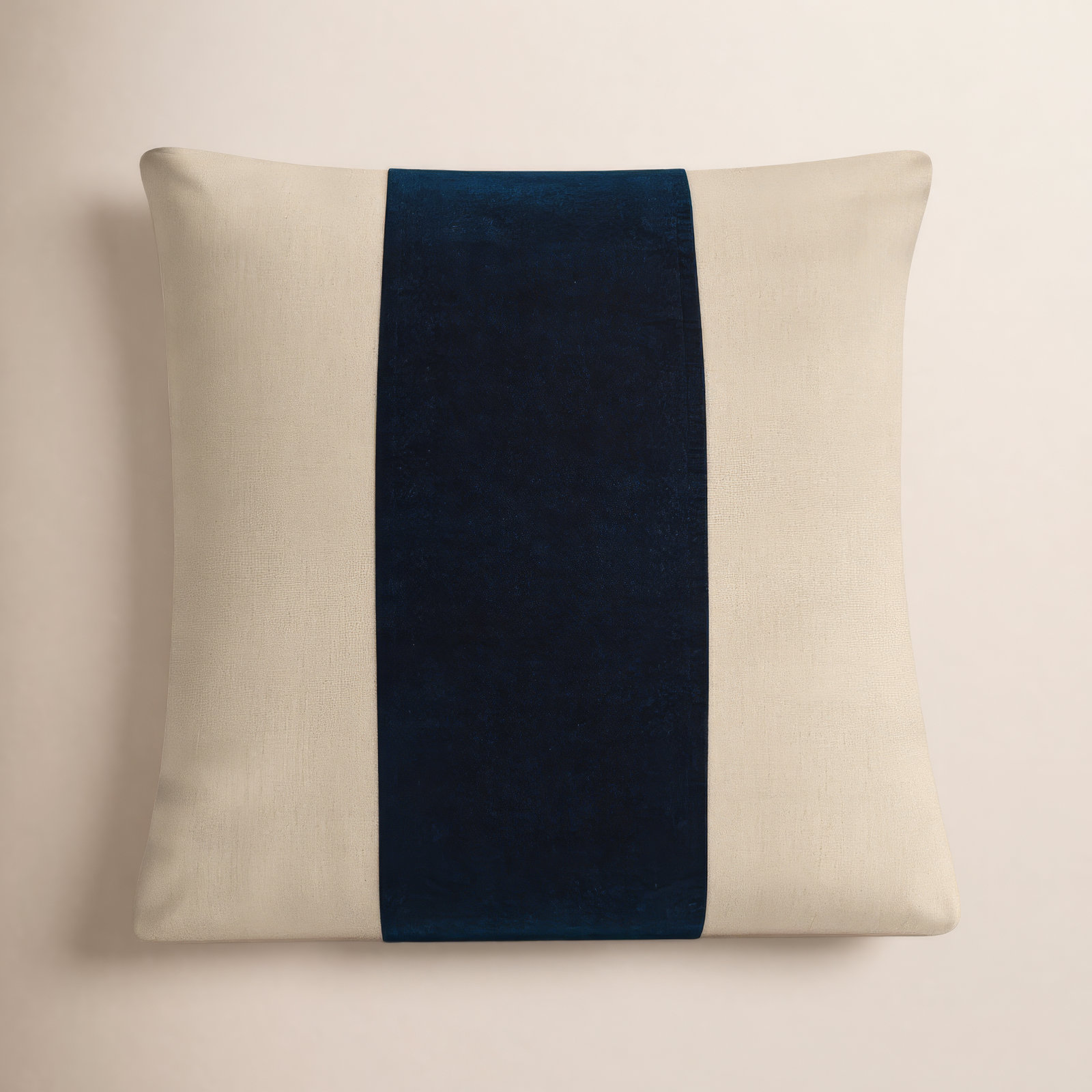 Kat Striped Cotton Throw Pillow, Navy/Taupe, 18" x 18", Pillow Cover Only - No Insert