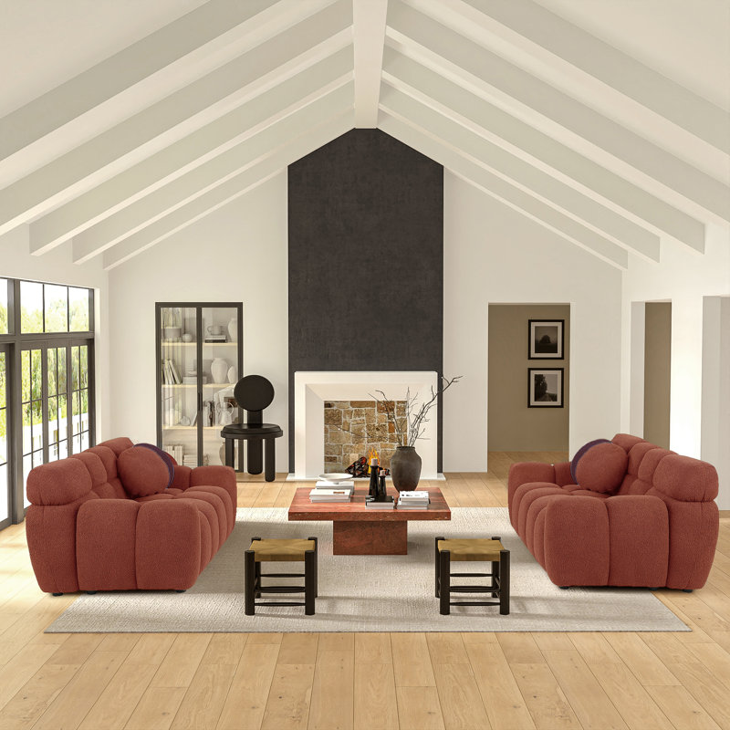 Kieayla Upholstered 64.96'' Loveseat, Brown