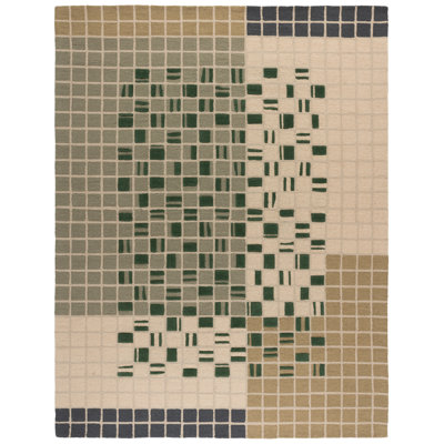 Genre 206 Checkered Hand Tufted 85% Wool; 15% Cotton Geometric Shapes Rug