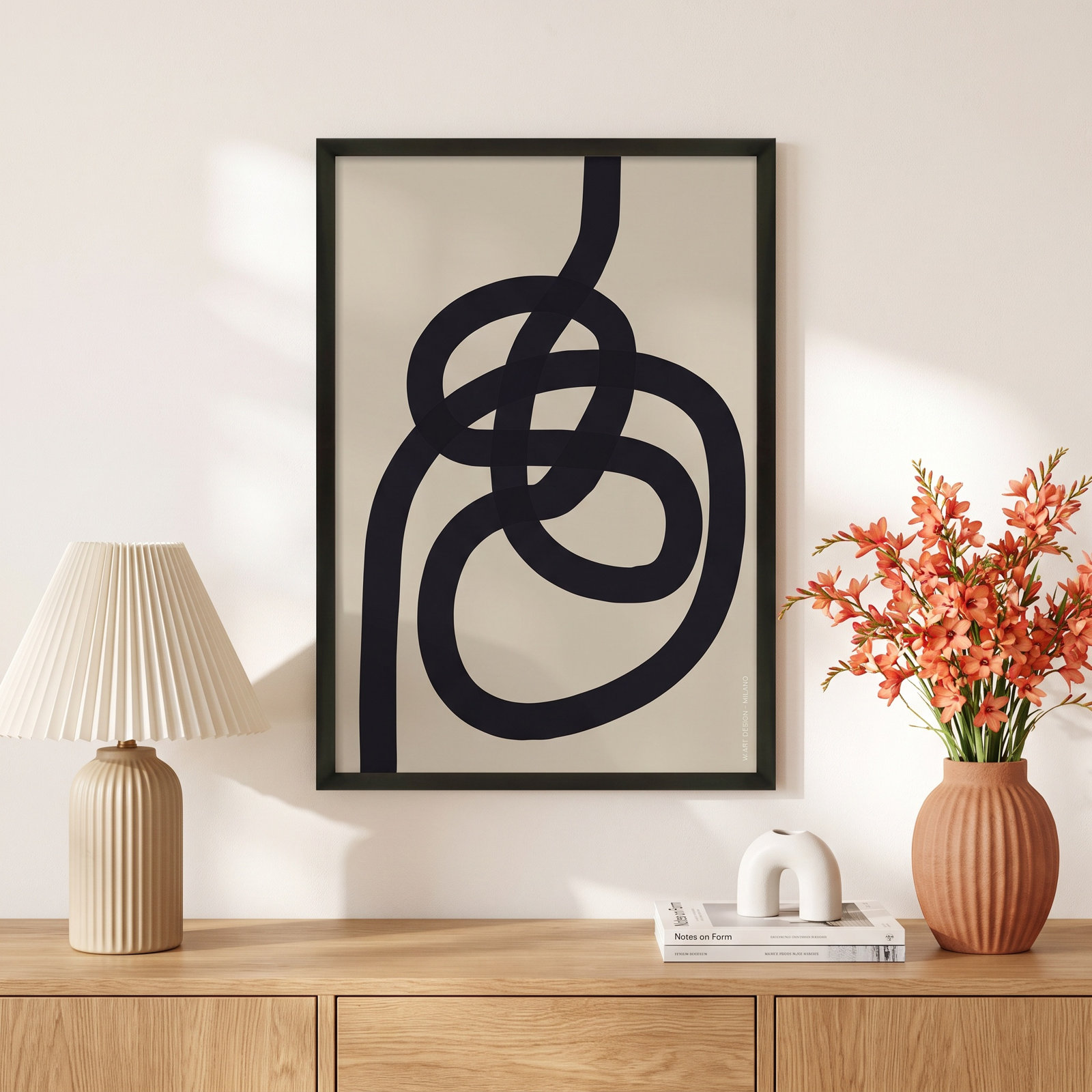 Dermott "Intertwined 2" Print, 20" H x 14" W x 1.25" D, Black Framed Paper