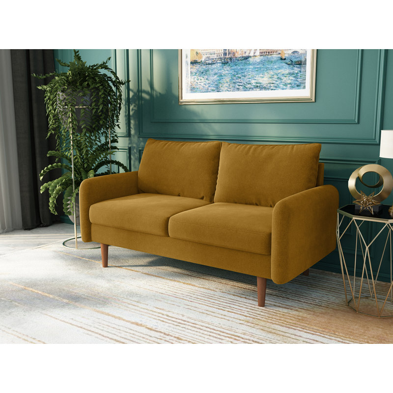 Morrone 57.8'' Velvet Loveseat, Ginger Velvet